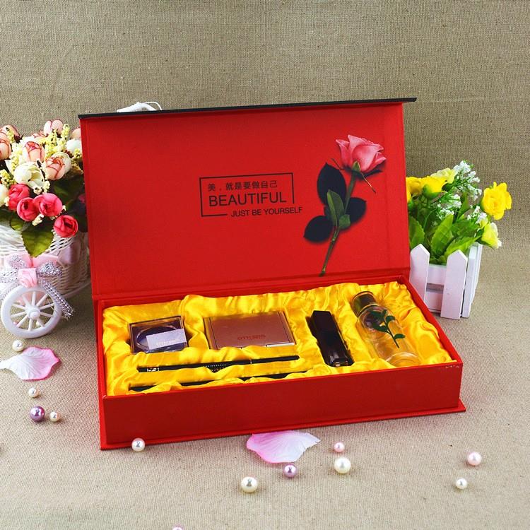 Red luxury gift tea box with silk and foam inner tray Red luxury gift tea box with silk and foam inner tray
